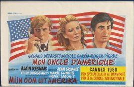 My American Uncle 1980 French Film Original Movie Poster featuring Gerard Depardieu, Nicole