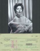 Ava Gardner signed cheque. Good condition. All autographs are genuine hand signed and come with a