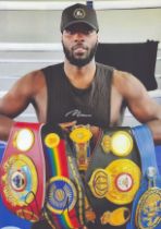 Boxing Lawrence Okolie signed 12x8 inch colour photo. Good condition. All autographs are genuine