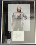 Zoe Ball Signature Piece with Colour Photo Mounted and Framed approx. size 16.5 x 12.5 inches good