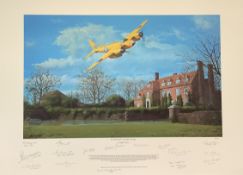 WW2 16 Signed de Havillands Wooden Wonder Colour Print by Philip E West. Signed in Pencil by Dick