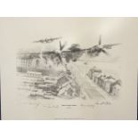 WWII 21X16 inch approx. signed pencil print titled Target Amiens Prison limited edition 108/250