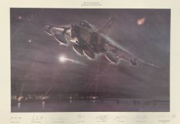 Alone and Unarmed 13th Squadron Gulf War 1991 by Ronald Wong 25x17.5 inch, signed by Artist and 7