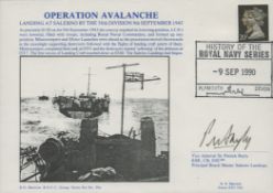 WW2. Vice Admiral Sir Patrick Bayly KBE CB DSC Signed Operation Avalanche FDC. British Stamp with