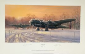 WW2 A Winters Dawn 17x28 inch approx inch print by the artist Philip E. West. Signed by Artist and