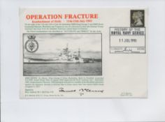 WW2. Rear Admiral James McClune Signed Operation Fracture First Day Cover. British Stamp with 11