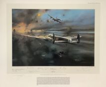 WW2 The Dambusters by the artist Robert Taylor 24x20 inch colour print. Signed by Artist and