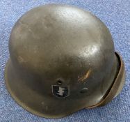 WW2 German Paratrooper Helmet with Lining and Chin Strap. Good condition. All autographs are genuine