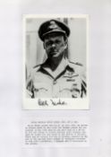 WW2. Group Captain Billy Drake Dso DFC and Bar Signed 7 x 5 inch Black and White Photo in Black ink.
