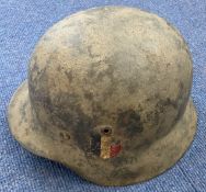 WW2 German with Double SS Helmet with Lining. Good condition. All autographs are genuine hand signed