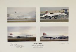 Concorde Captain John Hutchinson signed 19x13 inch colour montage print titled The Final Farewell
