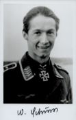 WW2. Oberleutnant Walter Schuck Signed 6 x 4 inch Black and White Photo. Signed in black ink. Good
