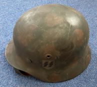 WW2 German with Double SS Helmet with Lining and Chin Strap. Good condition. All autographs are