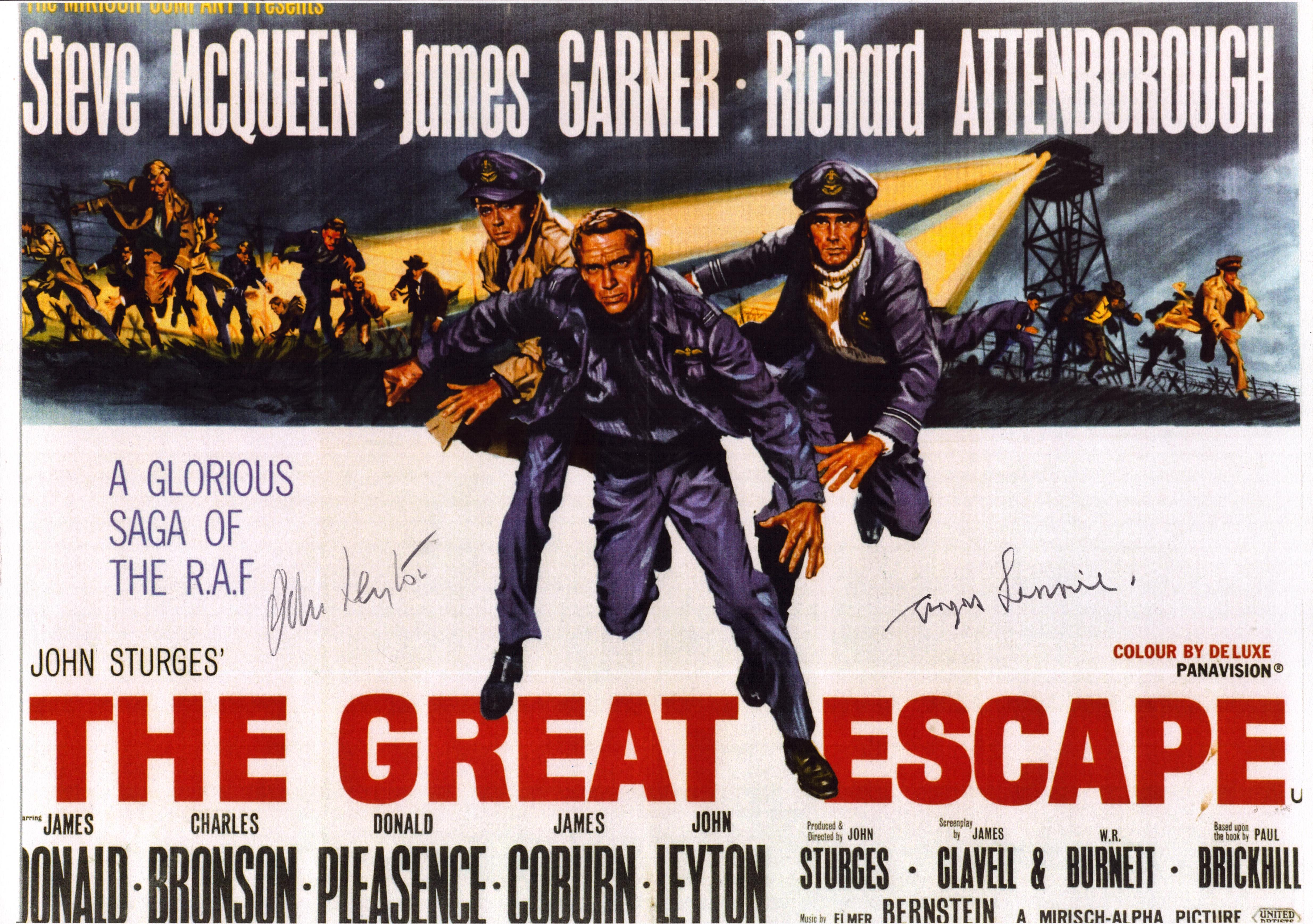 Great escape signed 17x12 colour promo photo signature include actors John Leyton and Angus Lennie