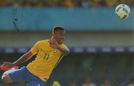 Football Gabriel Jesus 12x8 signed colour photo picture in action for Brazil. Good condition. All