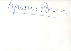 Myriam Bru signed 6x4 inch white card. Good condition. All autographs are genuine hand signed and