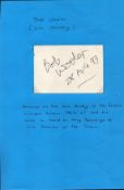 Beatles Bob Wooler signed 4x2inch white card. Music Autograph. Good condition. Good condition. All