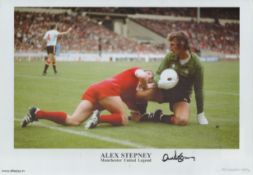 Alex Stepney Signed 16 x 12-inch colour print. Signed in black ink. Good condition. All autographs