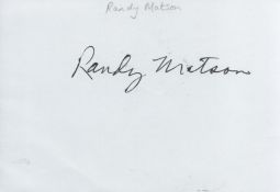 American track and field athlete Randy Matson signed A white card (measuring 6"x4") signed in