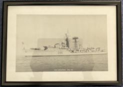 HMS Crossbow black and white 12x8 inch framed photo. Good condition. All autographs are genuine hand