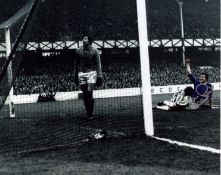 Joe Royle signed 10x8 inch colourised photo pictured in action for Everton. Good condition. All