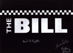 The Bill multi signed 16x12 photo 3 signatures includes Michael Jayston, Victoria Alcock and one