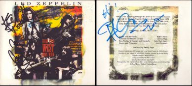 How The West Was Won live triple album signed by Robert Plant(2), Jimmy Plant, John Paul Jones and
