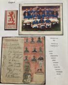 Everton 1938 football team Empirex Cup signed autograph album page. 11 autographs including Thomson,