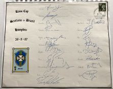 1987 Brazil football squad signed Scotland v Brazil cover. 19 autographs including Carlos,