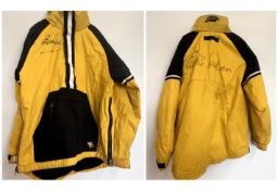 Eddie Jordan signed Jordan Formula One race worn pit jacket includes signature on the back and