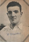 Football Busby Babe Bill Foulkes signed 4x3 inch overall newspaper photo affixed to card. Good