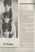 The Ronettes 8x12 Picture Signed by Estelle 1941-2009, Nedra & Ronnie 1943-2022 In Biro. Good