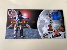 Apollo 15 moonwalker Dave Scott and CMP Alfred Worden signed Space cover NASA Astronauts. 2001