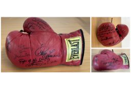 Muhammad Ali & 5 Opponents Red Everlast Boxing Glove Signed by Muhammad Ali 1942-2016 And Former