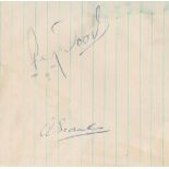 Football Busby Babes Ray Wood and Albert Scanlon signed 4x4 album page. Good condition. All