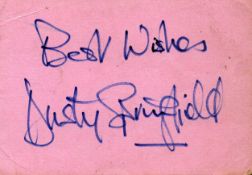 Dusty Springfield signed 4x3 album page. Good condition. All autographs are genuine hand signed