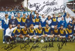 Football Autographed Leeds United 1992: Col Photo Measuring 16 X 12, Depicting A Wonderful Image