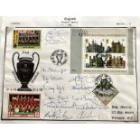 1978 Liverpool team signed European Cup FDC. Signed by Bob Paisley and 12 players including