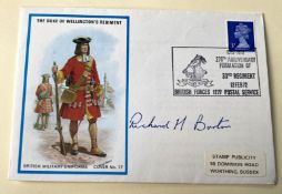 WW2 Victoria Cross winner Richard Burton VC signed 1972 Duke of Wellingtons Regiment British