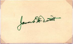 James A. McDivitt signed 5x4 white card. From single vendor Space Astronaut collection including.