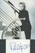 Felicity Kendal signed white card with unsigned black and white photo. Good condition. All