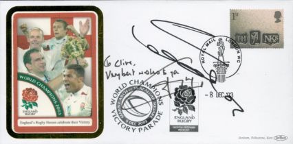 Jonny Wilkinson and Sir Clive Woodward signed World Champions 2003 FDC. Good condition. All