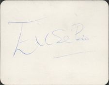 Eusebio signed 5x3inch white card. Good condition. All autographs are genuine hand signed and come
