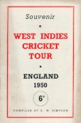 Cricket West Indies Cricket tour 1950 souvenir brochure includes Worrell, Weekes, Ramadhin,