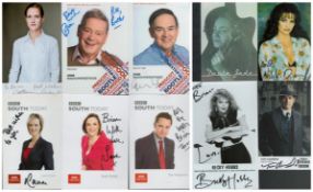 TV/Singer. Signed Assorted promo colour photo cards signatures include Spencer Leigh. Billy