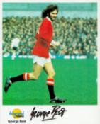 George Best signed Football autographed Editions 10x8inch colour photo. Bio on reverse. Good