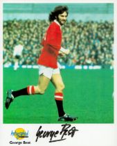 George Best signed Football autographed Editions 10x8inch colour photo. Bio on reverse. Good