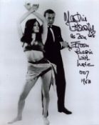 Martine Beswick signed 10x8inch black and white photo From Russia with love. Good condition. All