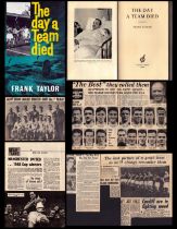 Manchester United vintage 1950s Newspaper Cuttings and The Day the Team Died hardback book first