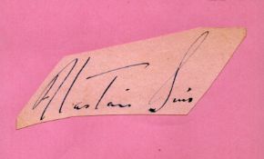 Alastair Sim clipped signature piece fixed to album page. Good condition. All autographs are genuine